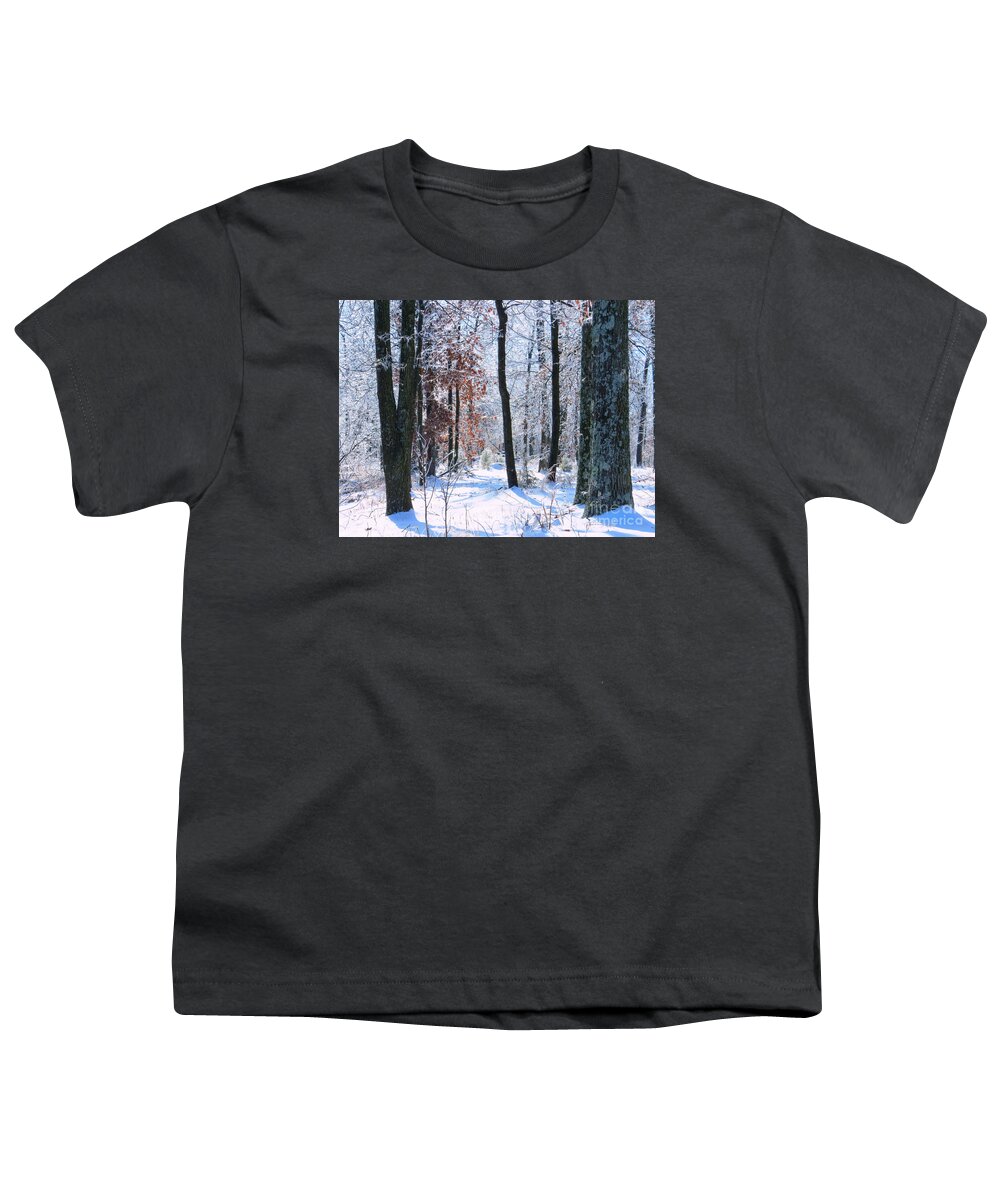 Forest Forests Trees Tree Ice Icey Winter Hoarfrost Snow Snowy Photo Photograph Craig Walters A An The Youth T-Shirt featuring the photograph Icey Forest 1 by Craig Walters