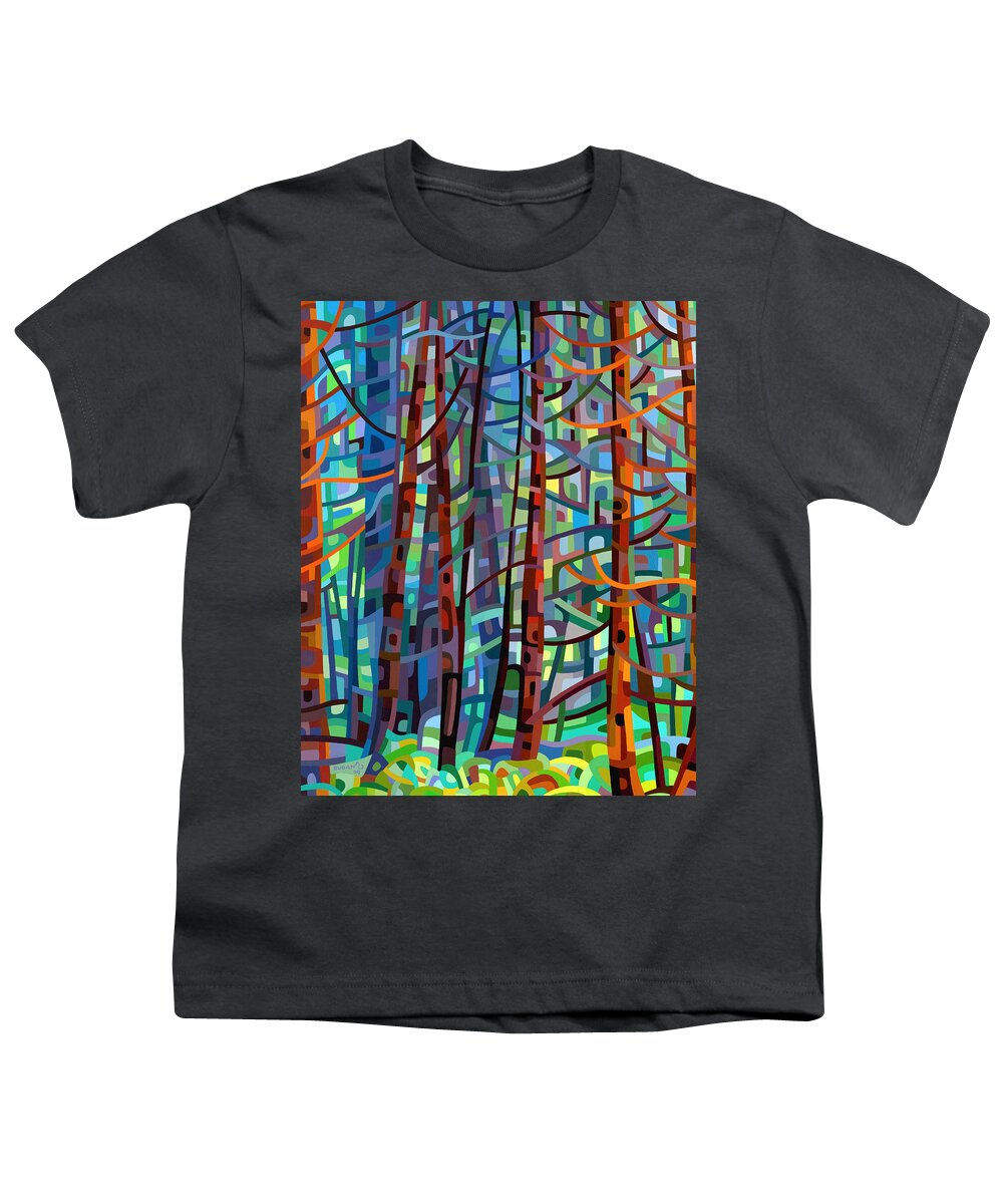 Abstract Youth T-Shirt featuring the painting In a Pine Forest by Mandy Budan