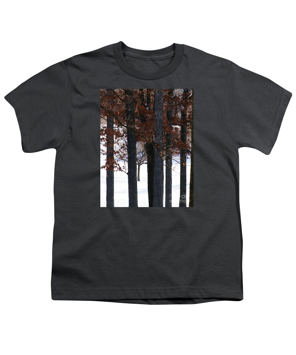 Woods Youth T-Shirt featuring the photograph In The Presence of Elders by Linda Shafer