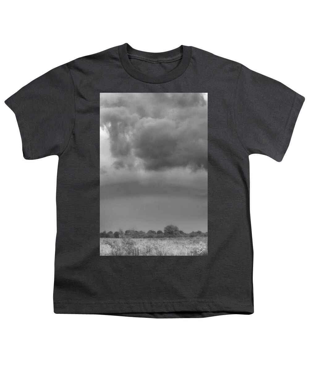 Black And White Youth T-Shirt featuring the photograph Incoming and Angry by Ally White