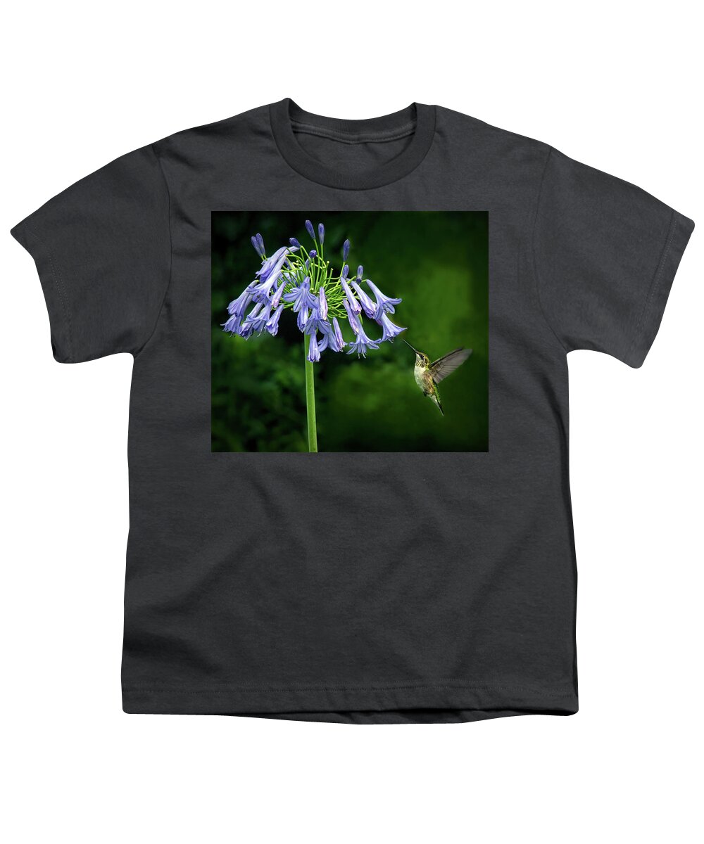 Hummingbird Youth T-Shirt featuring the photograph Into The Blues by Art Cole