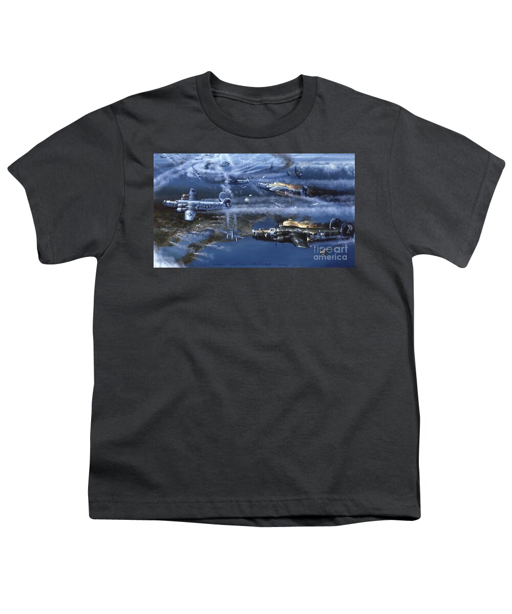Aviation Art Print Youth T-Shirt featuring the painting Into The Hornet's Nest by Randy Green