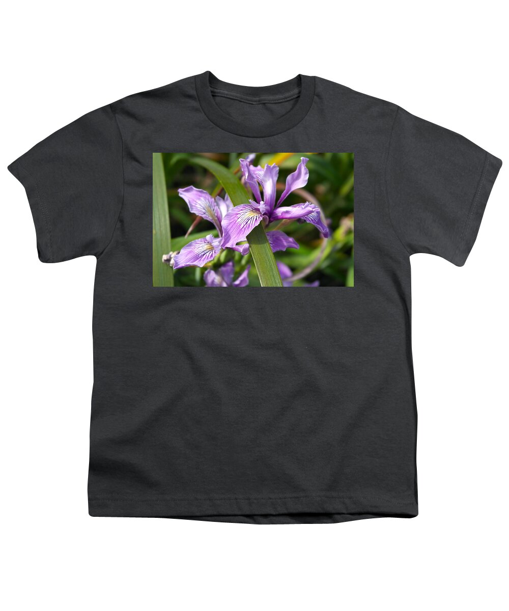 Flower Youth T-Shirt featuring the photograph Iris Haiku by Michele Myers