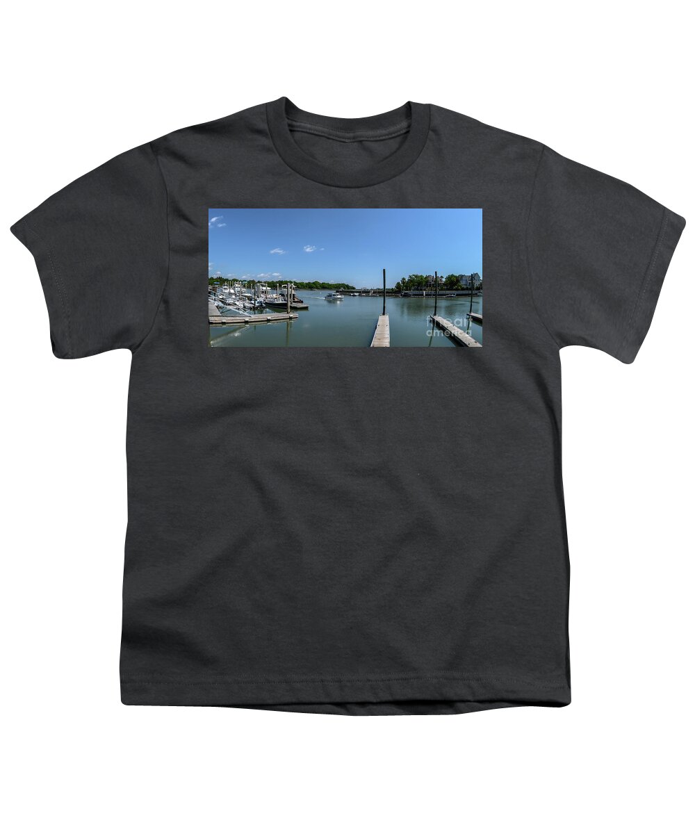 Isle Of Palms Youth T-Shirt featuring the photograph Isle of Palms Marina by Dale Powell