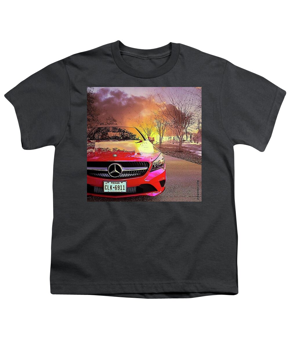 Mbusa Youth T-Shirt featuring the photograph It's #mercedes Monday And I Am A by Austin Tuxedo Cat
