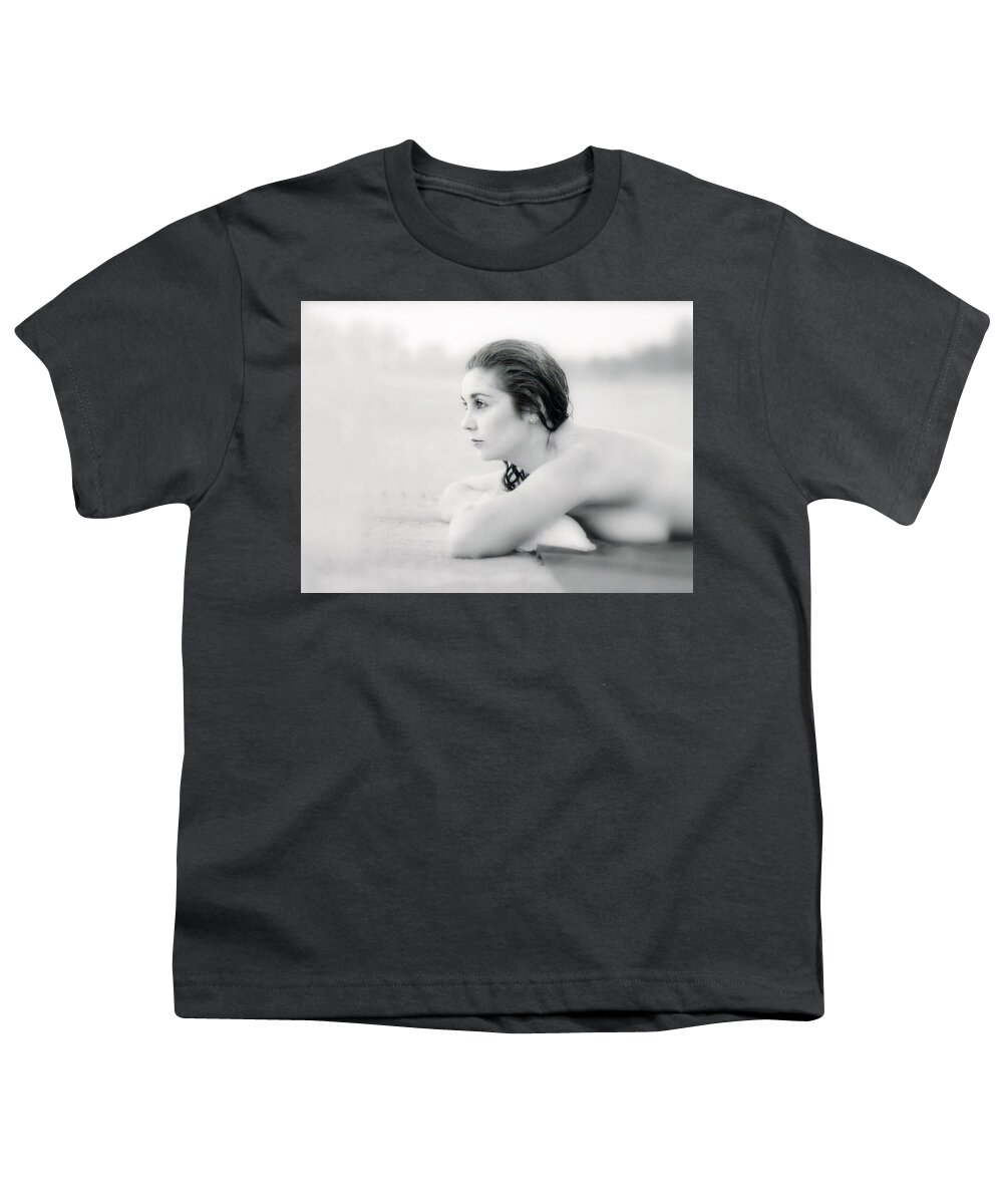 Woman Youth T-Shirt featuring the photograph Joanie - At The Beach by DArcy Evans
