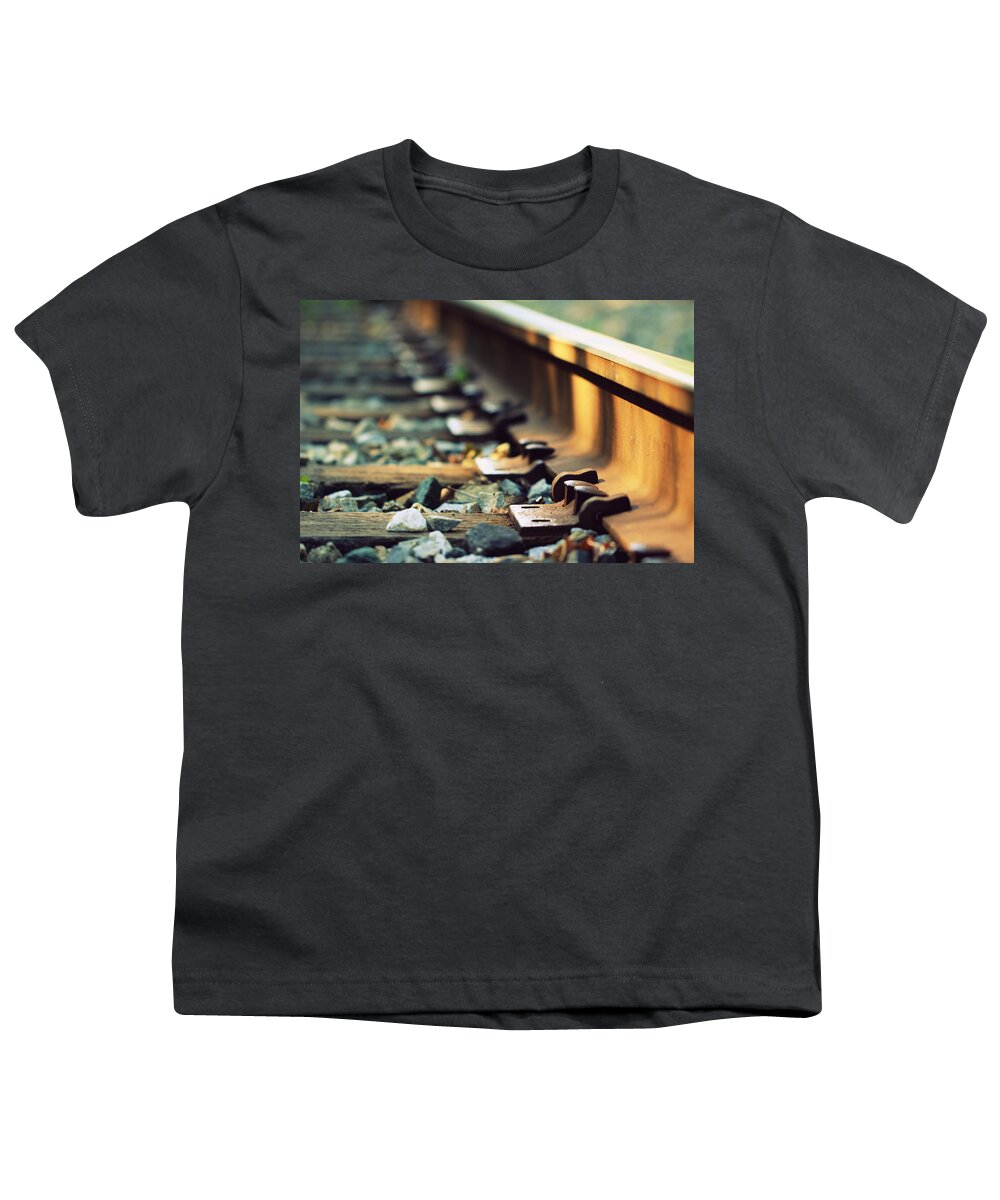 Macro Youth T-Shirt featuring the photograph Jumping Someone Else's Train by Joseph Skompski