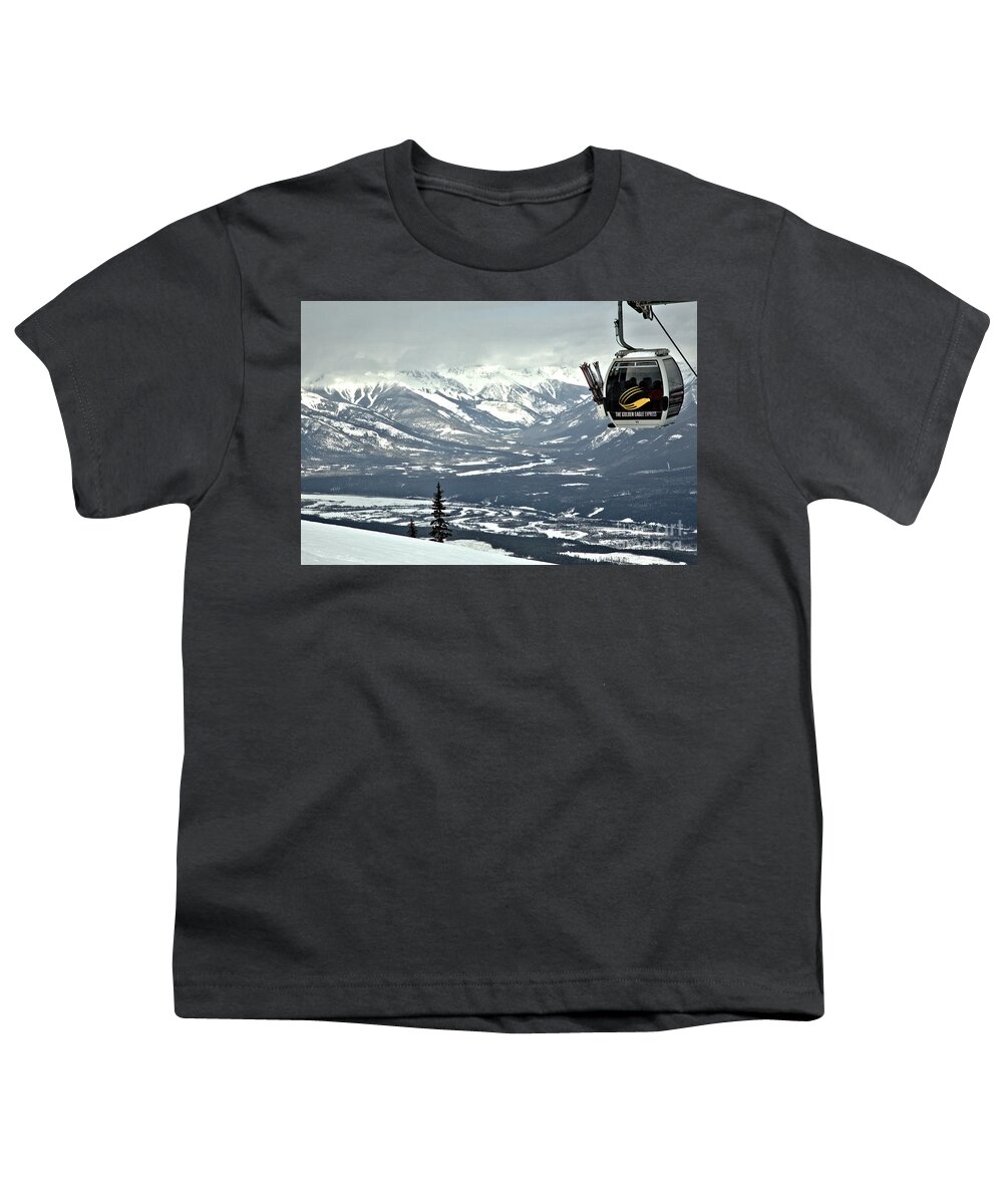 Kicking Horse Youth T-Shirt featuring the photograph Kicking Horse Gondola by Adam Jewell