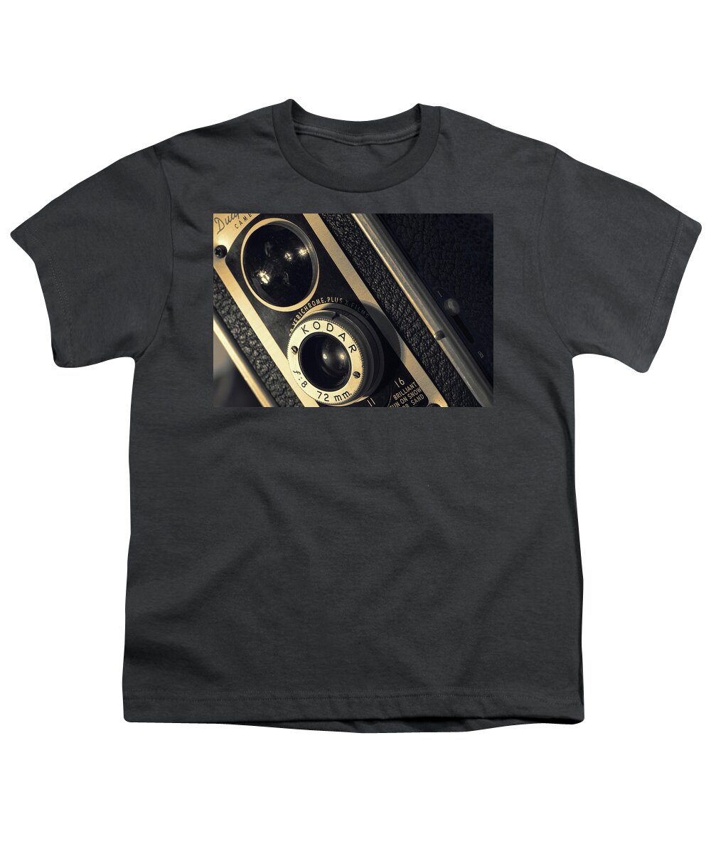 Camera Youth T-Shirt featuring the photograph Kodak Duaflex II by Mike Eingle