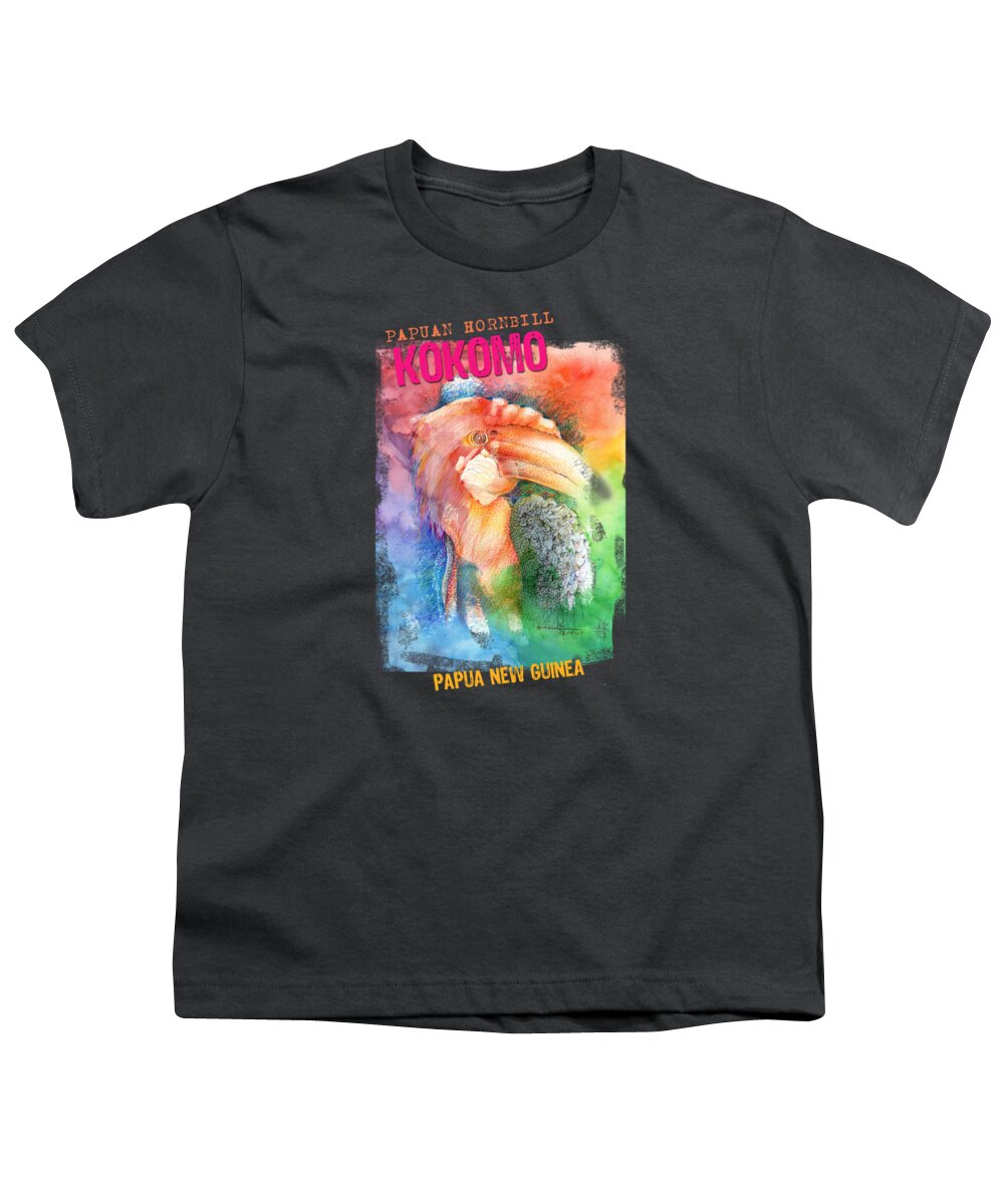 Papuan Hornbill (kokomo) Png Youth T-Shirt featuring the digital art Kokomo by Clinton Caleb
