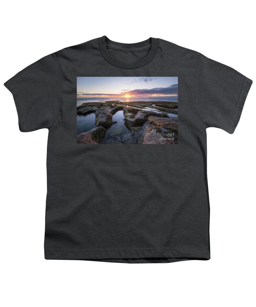 La Jolla Youth T-Shirt featuring the photograph La Jolla Tide Pool Sunset by Michael Ver Sprill