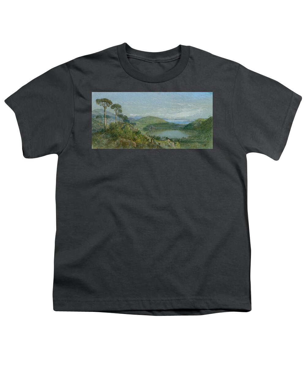 19th Century Art Youth T-Shirt featuring the painting Lago Avernus by William Trost Richards