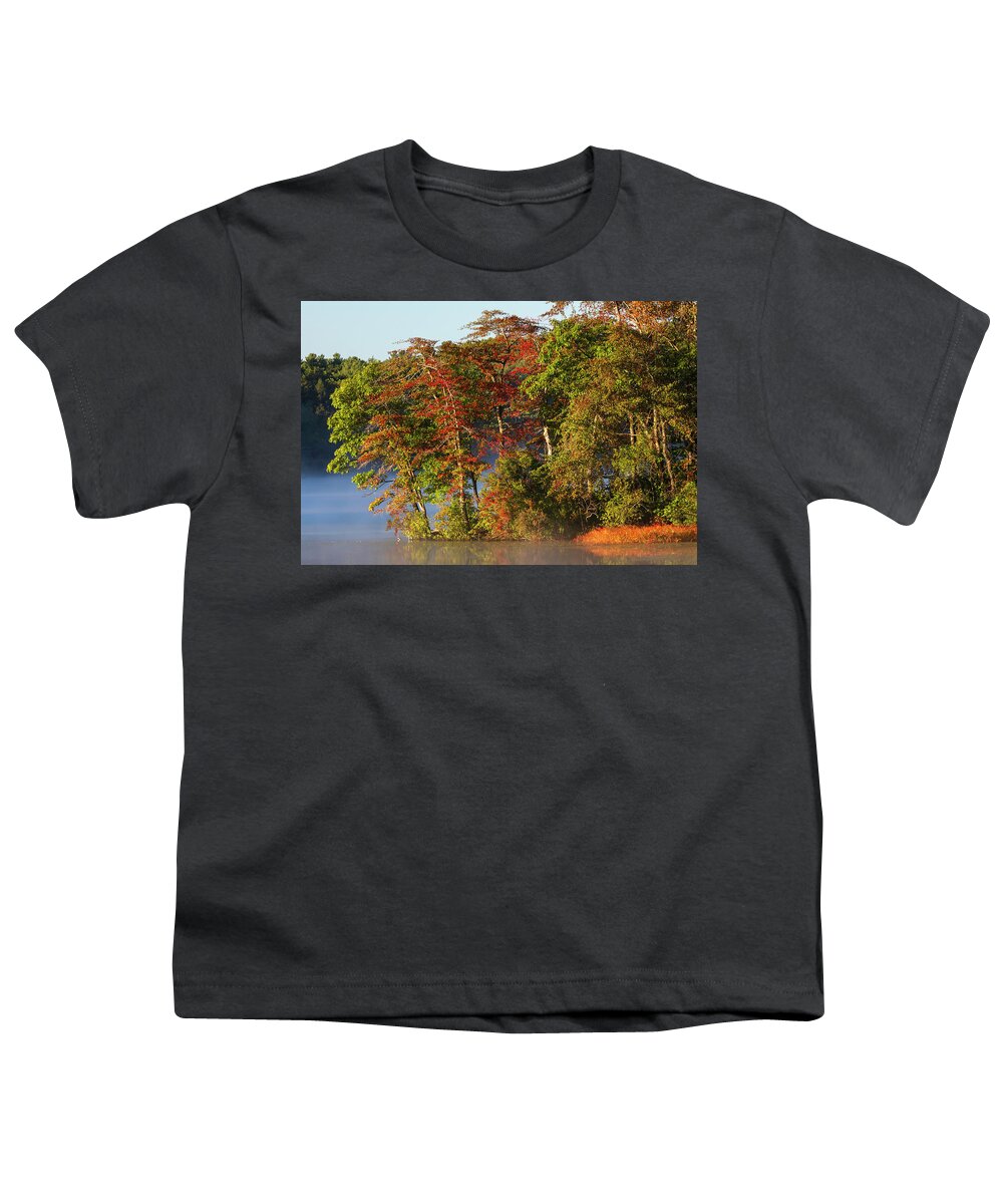 Lake Waban Youth T-Shirt featuring the photograph Lake Waban Fall Foliage by Juergen Roth