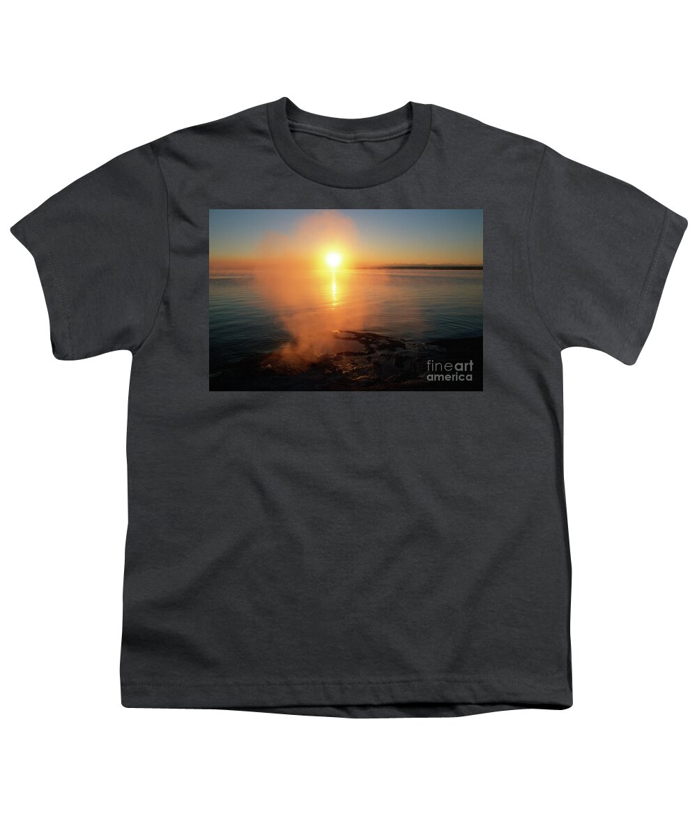 Geyser Youth T-Shirt featuring the photograph Lakeshore Geyser, Yellowstone NP, Wyoming by Kevin Shields