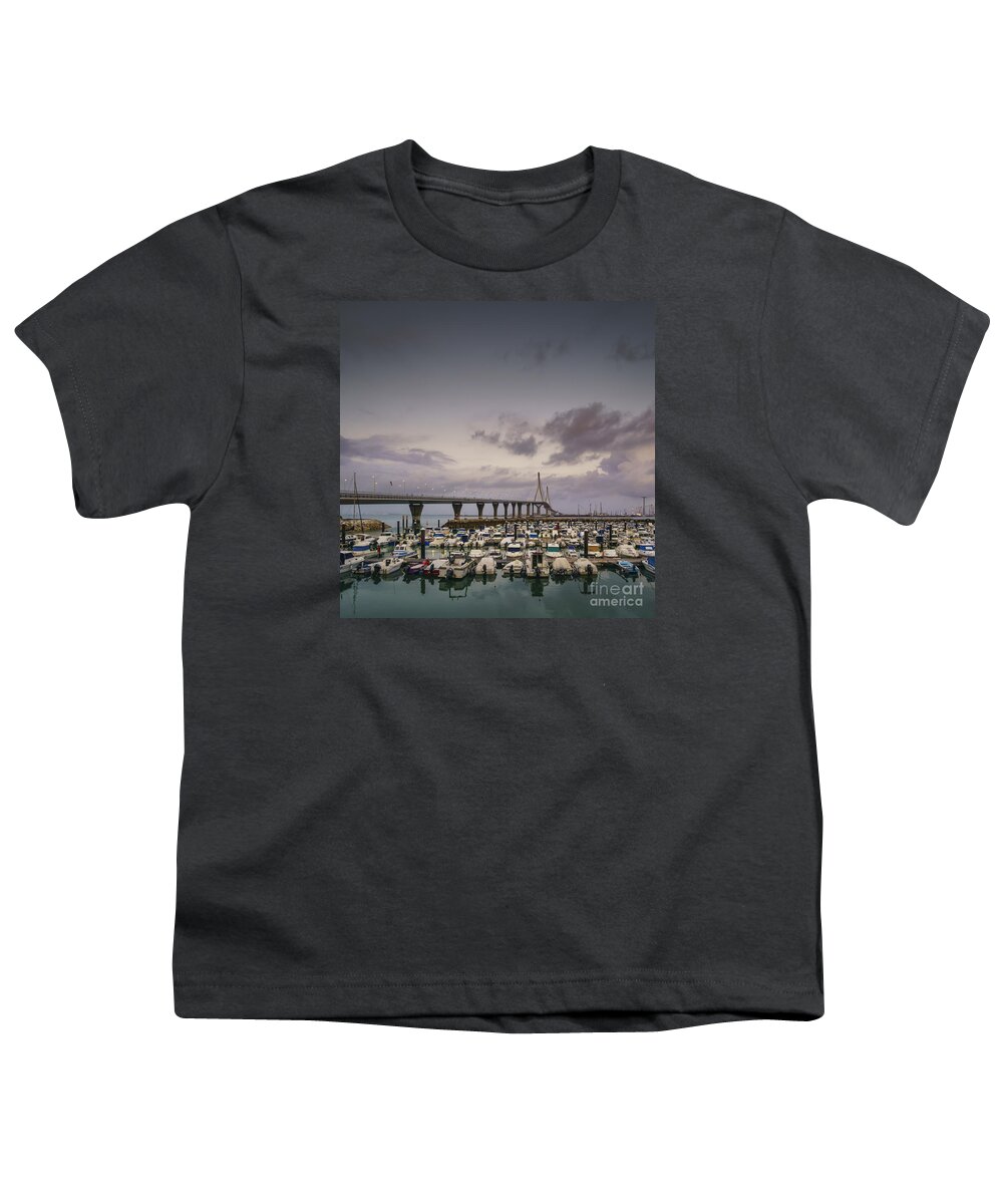 12mm F2 Youth T-Shirt featuring the photograph Leisure Port Under 1812 Bridge Cadiz Spain by Pablo Avanzini