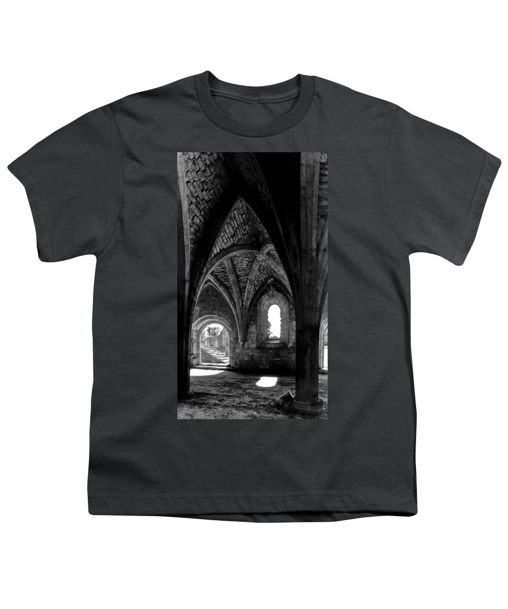 Monochrome Photography Youth T-Shirt featuring the photograph Light inside the vaults. by Elena Perelman
