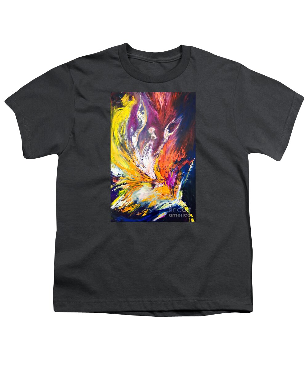Wanderer Youth T-Shirt featuring the painting Like Fire in the Wind by Marat Essex