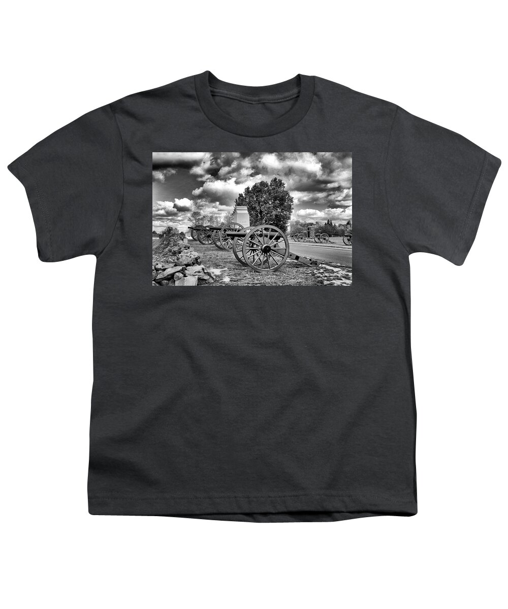 Gettysburg Youth T-Shirt featuring the photograph Line of Fire by Paul W Faust - Impressions of Light