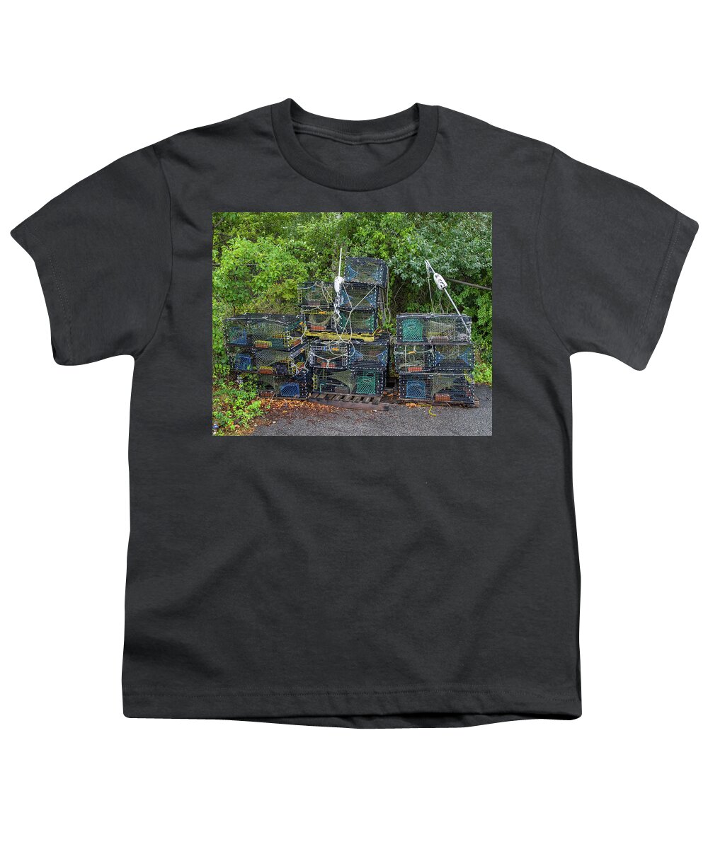 Seafood Youth T-Shirt featuring the photograph Lobster Traps by Kevin Craft