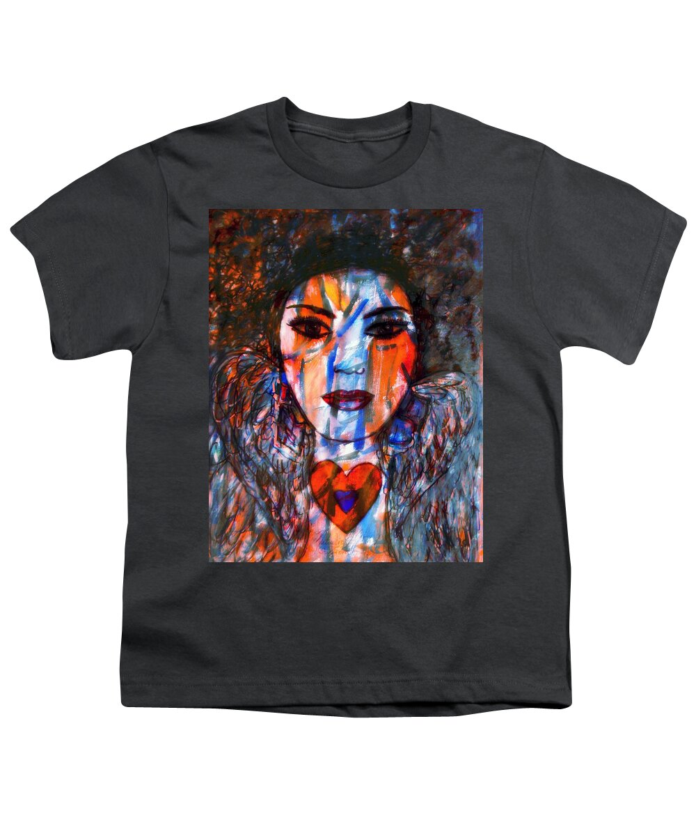 Angel Youth T-Shirt featuring the painting Love Angel-2 by Natalie Holland