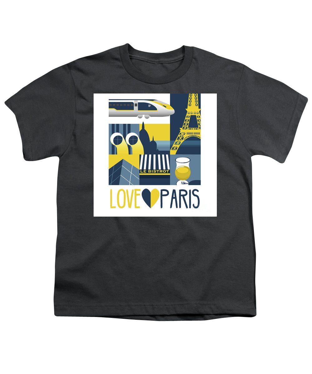 Love Youth T-Shirt featuring the digital art Love Paris by Claire Huntley