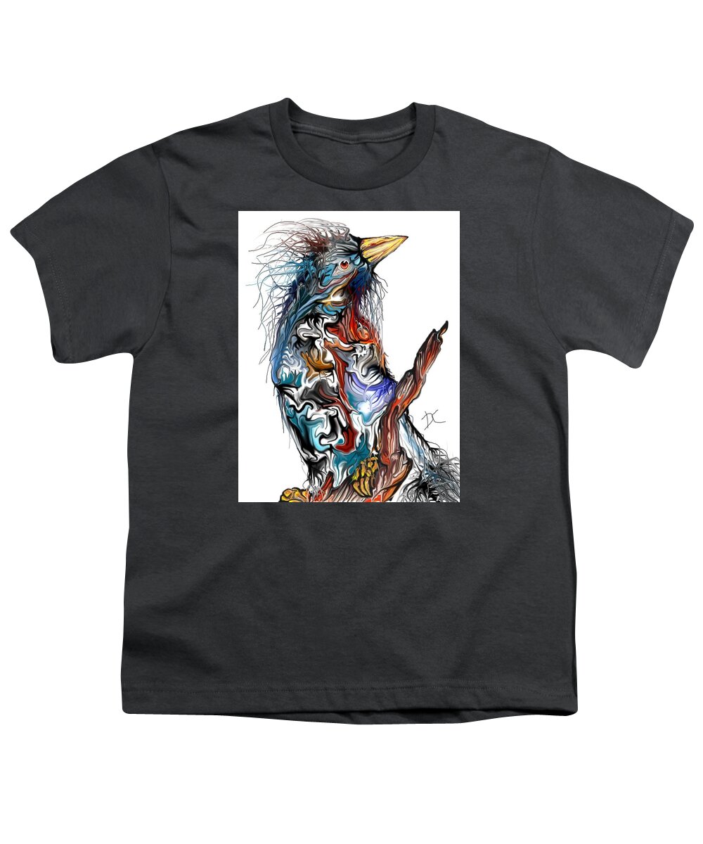 Abstract Youth T-Shirt featuring the digital art LSD Bird by Darren Cannell