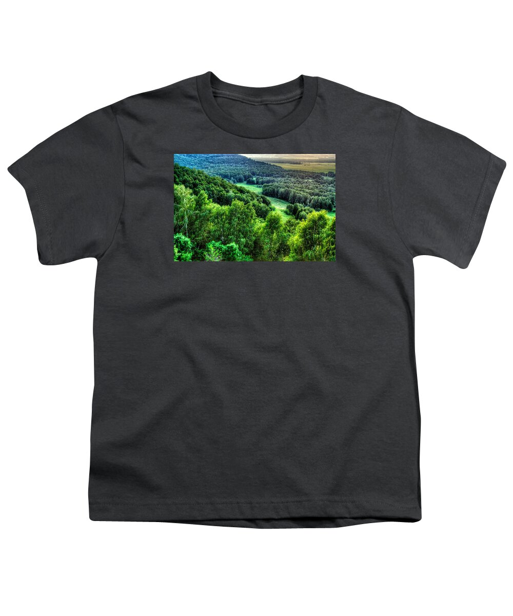 Above Youth T-Shirt featuring the photograph Lush Green Forest by John Williams