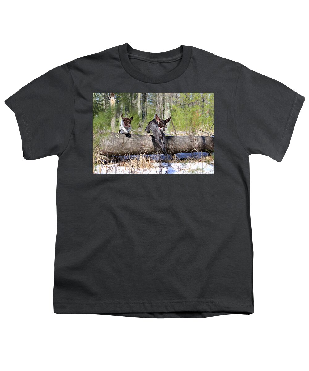 Dog Youth T-Shirt featuring the photograph Macie In the Lead by Brook Burling