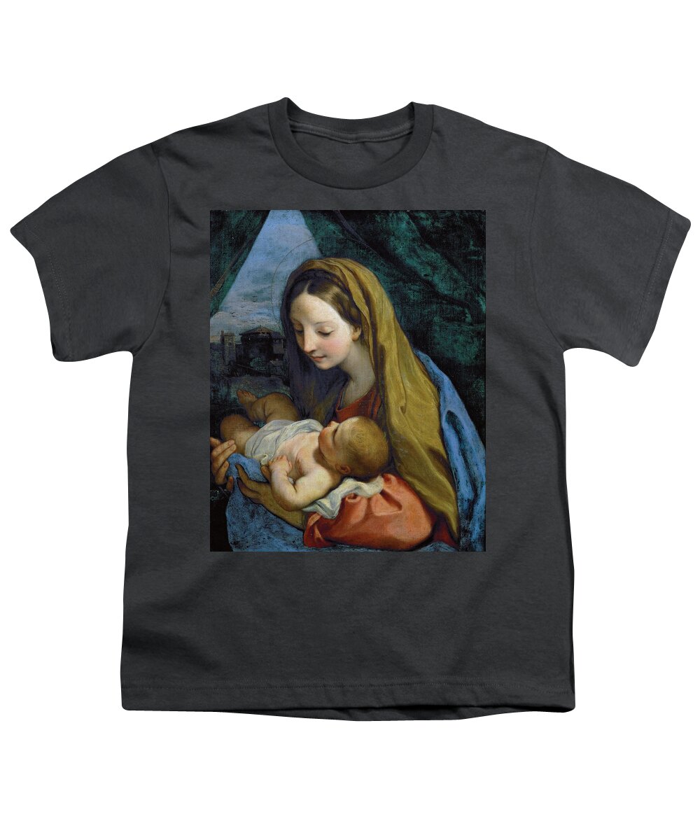 Carlo Maratta Youth T-Shirt featuring the painting Madonna and Child by Carlo Maratta