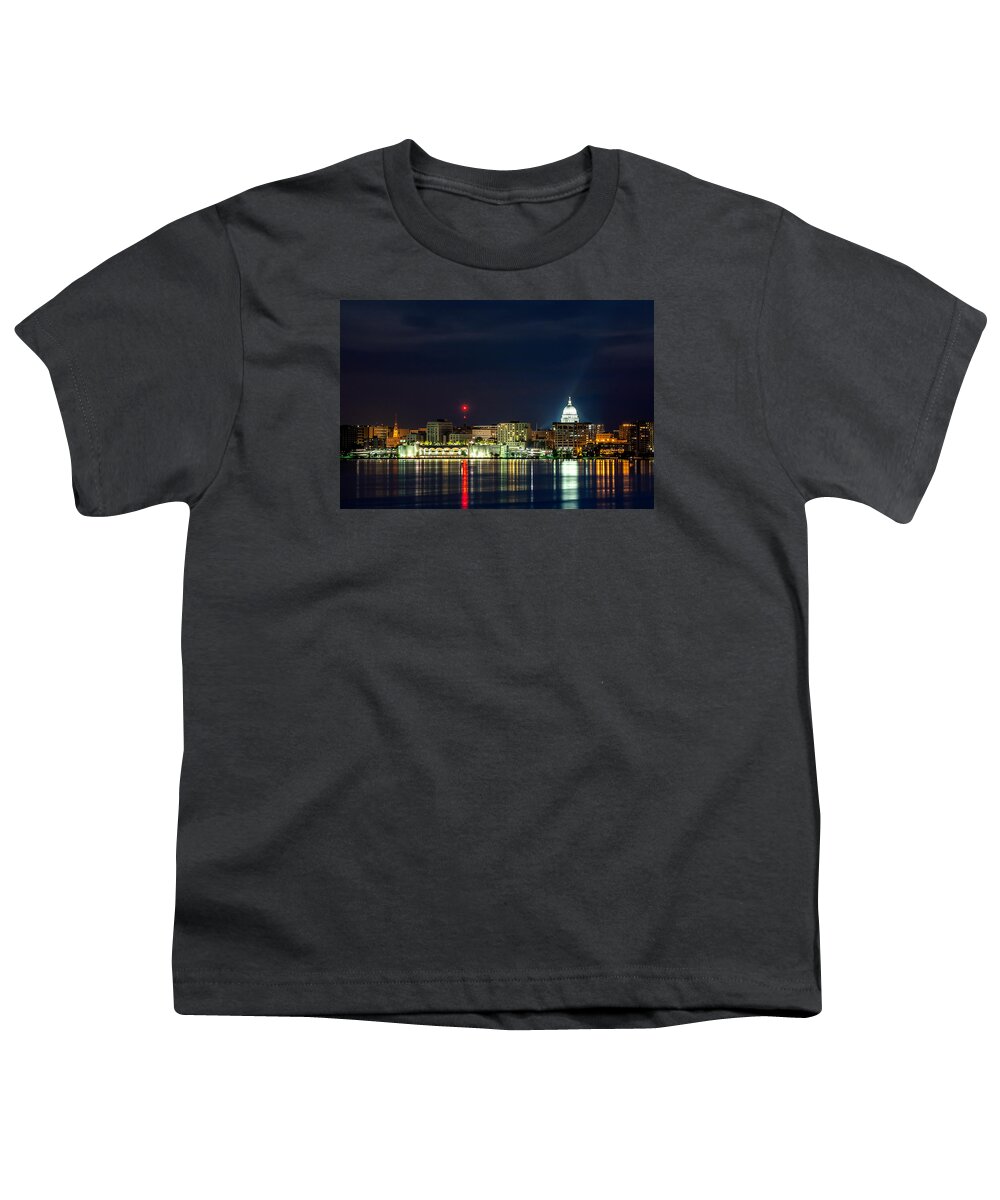 Isthmus Youth T-Shirt featuring the photograph Madtown Skyline by Todd Klassy