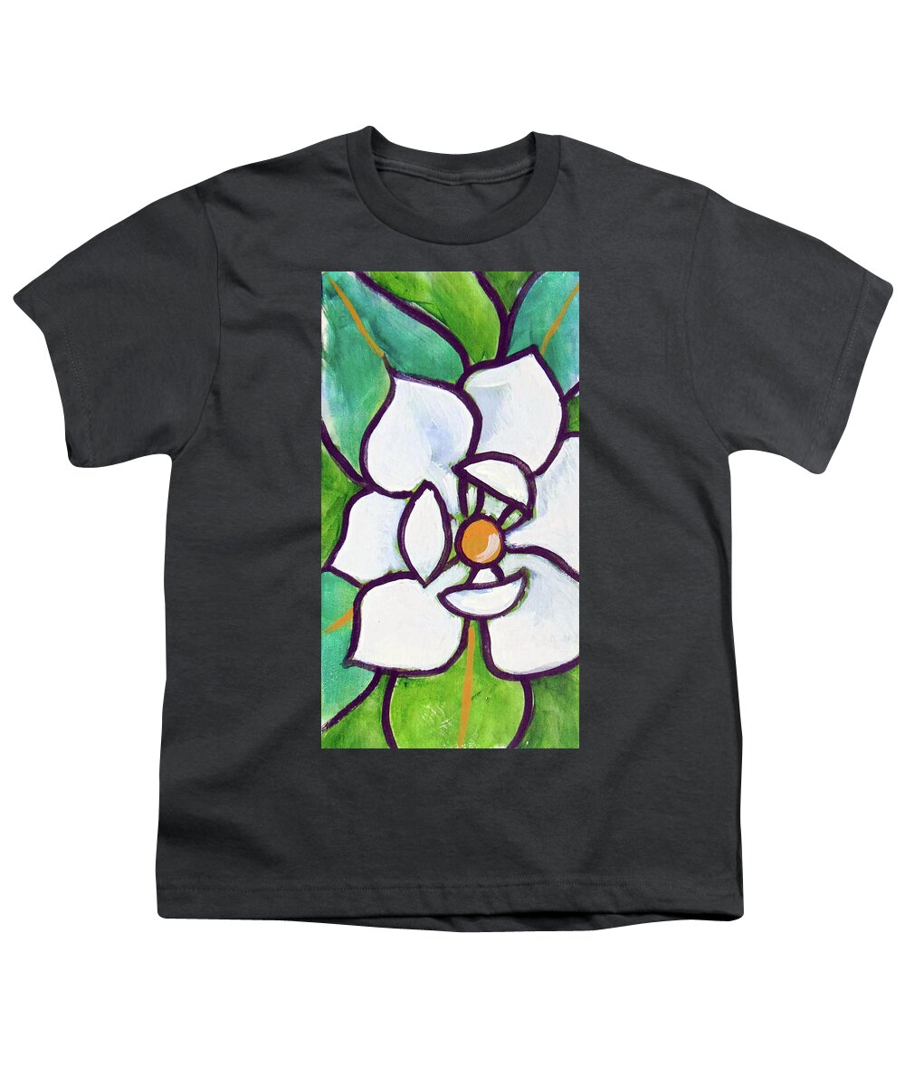  Youth T-Shirt featuring the painting Magnolia 23 by Loretta Nash