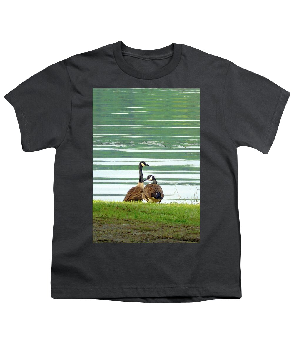 Wild Life Youth T-Shirt featuring the photograph Mama and Papa Goose by Susan Lafleur