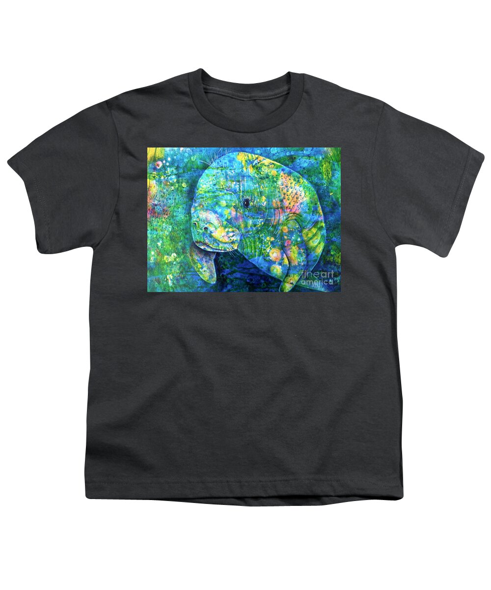 Manatee Youth T-Shirt featuring the painting Manatee by Midge Pippel