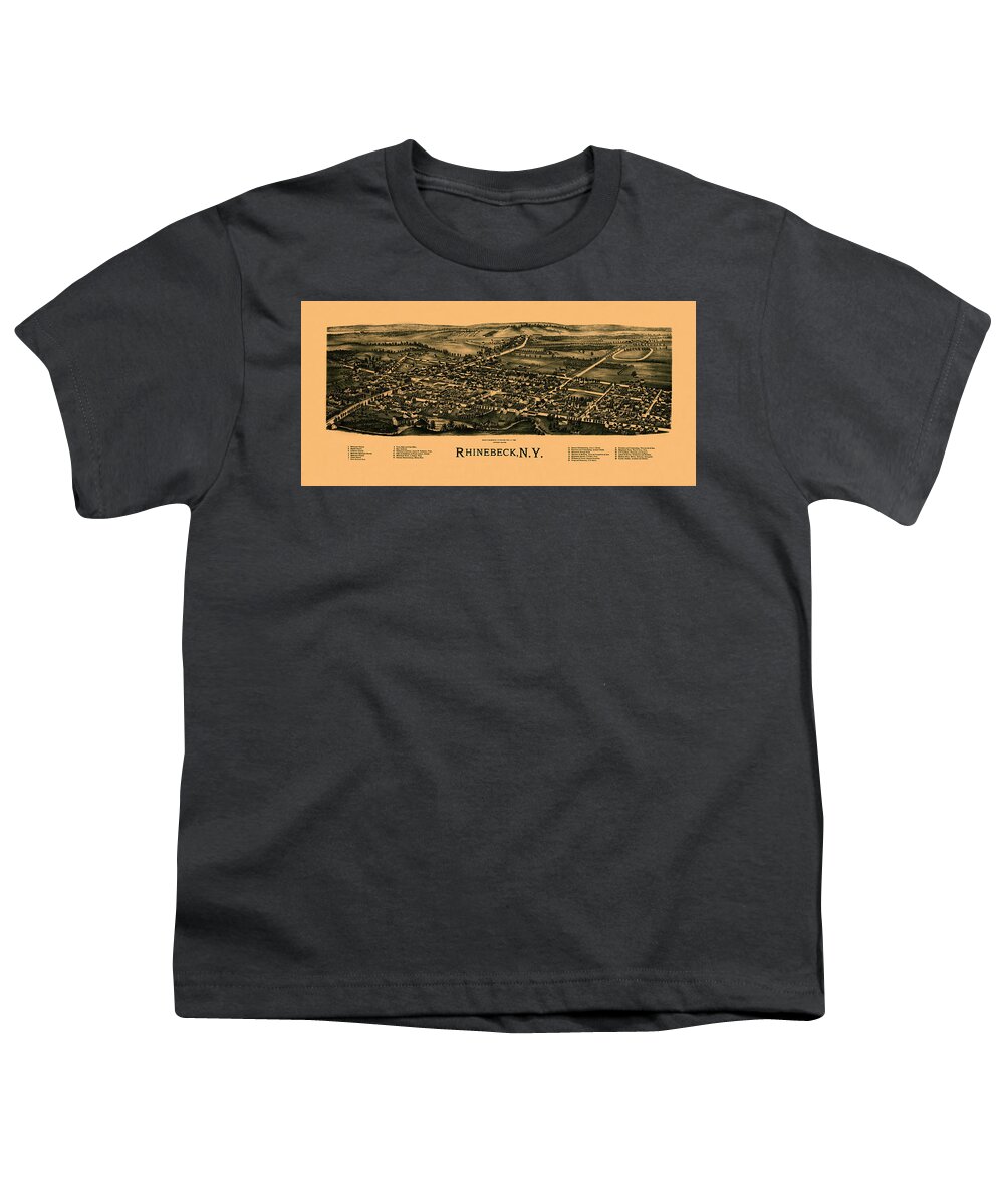 Map Of Rhinebeck Youth T-Shirt featuring the photograph Map Of Rhinebeck 1890 by Andrew Fare