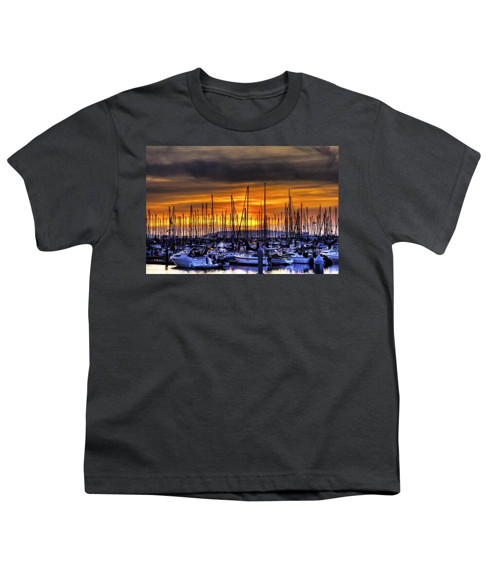Hdr Youth T-Shirt featuring the photograph Marina at Sunset by Brad Granger