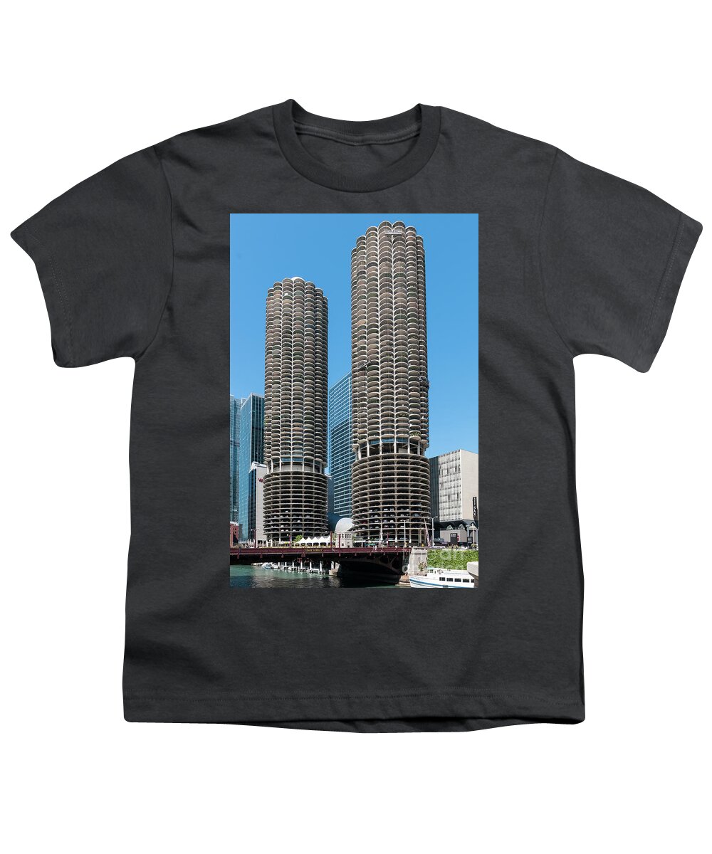 Chicago Youth T-Shirt featuring the photograph Marina City by David Levin