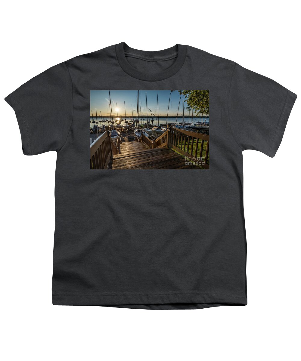 Sailing Youth T-Shirt featuring the photograph Marina Sunrise by Joann Long