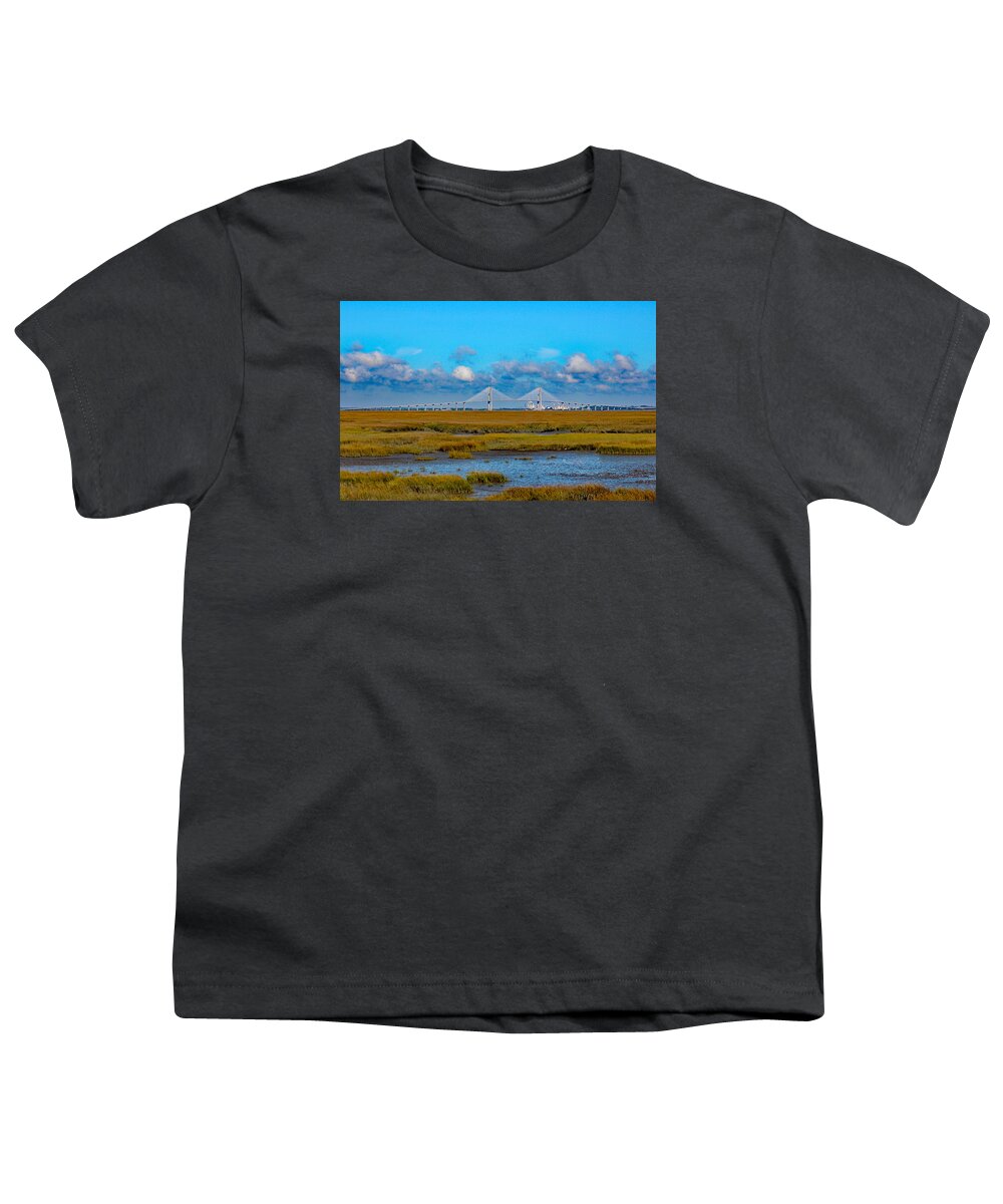 Nature Youth T-Shirt featuring the photograph Marsh-Sidney Lanier Bridge by DB Hayes