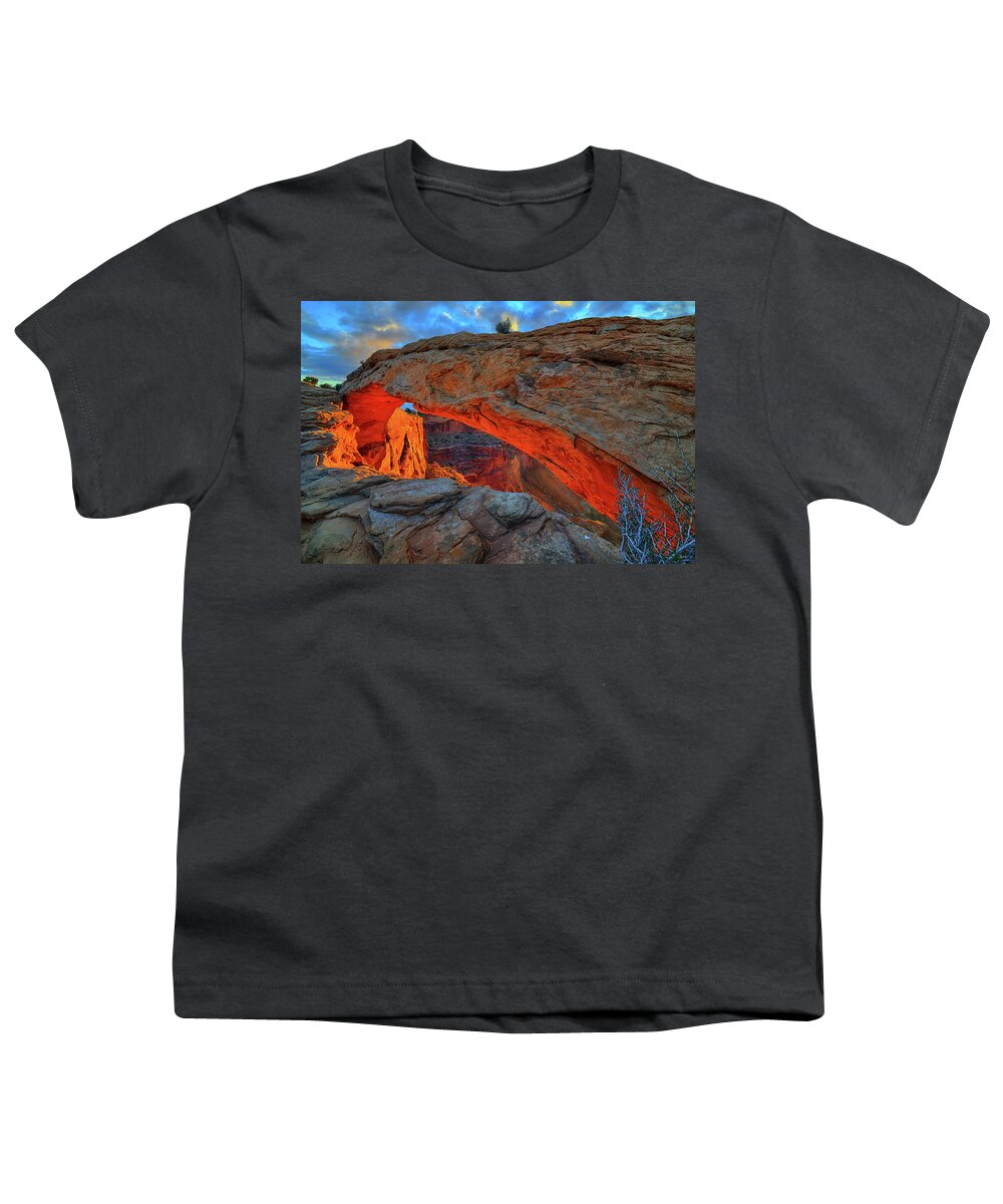 Mesa Arch Youth T-Shirt featuring the photograph Mesa Arch Morning Light by Greg Norrell