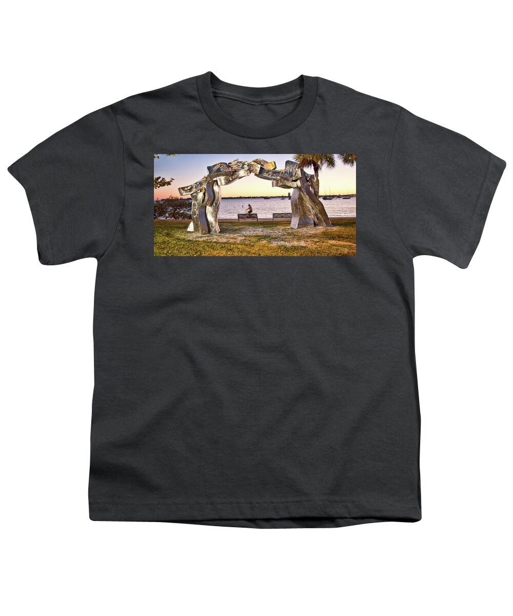 Metal Youth T-Shirt featuring the photograph Metal Arch by Richard Goldman