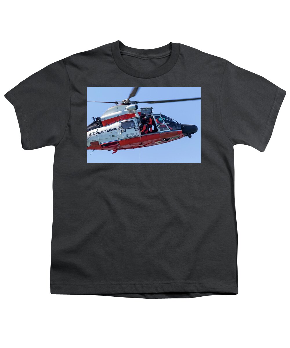 Helicopter Youth T-Shirt featuring the photograph MH-65 Hoist by Rick Pisio
