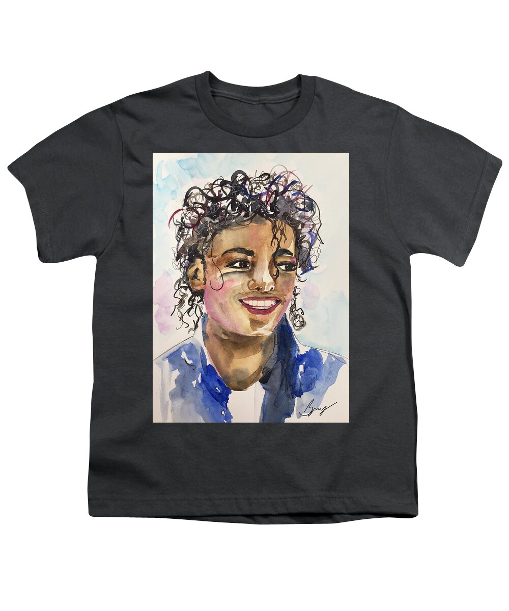 Michael Jackson Youth T-Shirt featuring the painting Michael Jackson by Bonny Butler