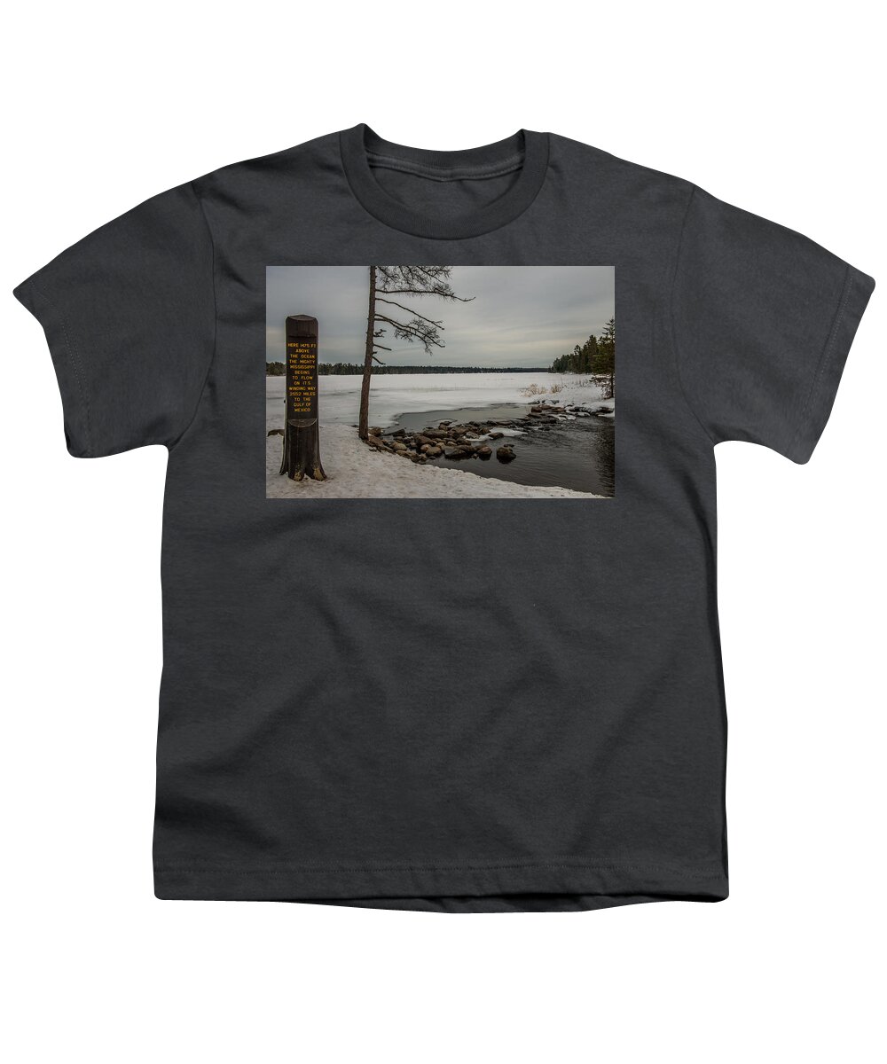 Mighty Mississippi Headwaters Youth T-Shirt featuring the photograph Mighty Mississippi Headwaters by Paul Freidlund