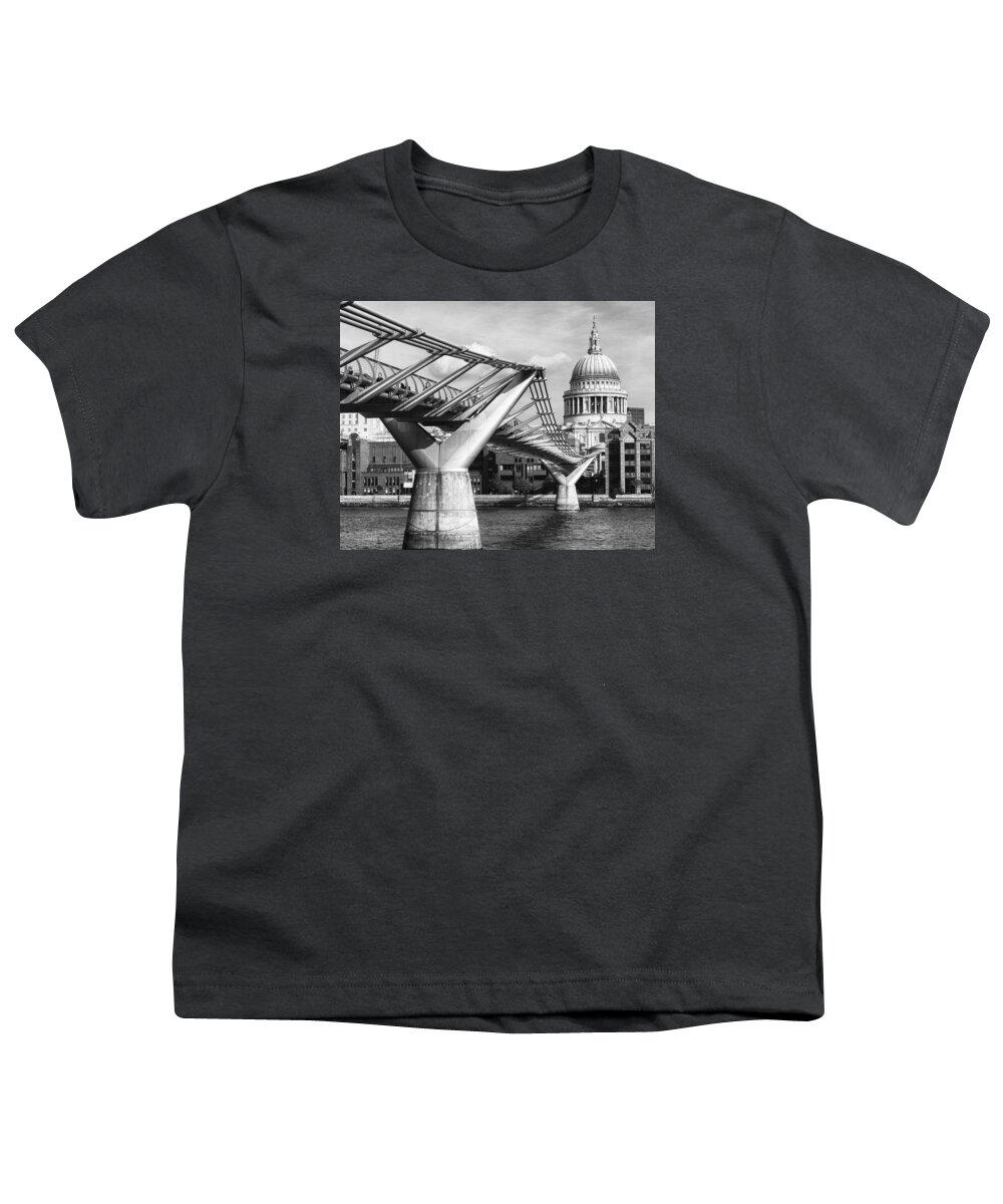 London Youth T-Shirt featuring the photograph Millennium Footbridge by Shirley Mitchell