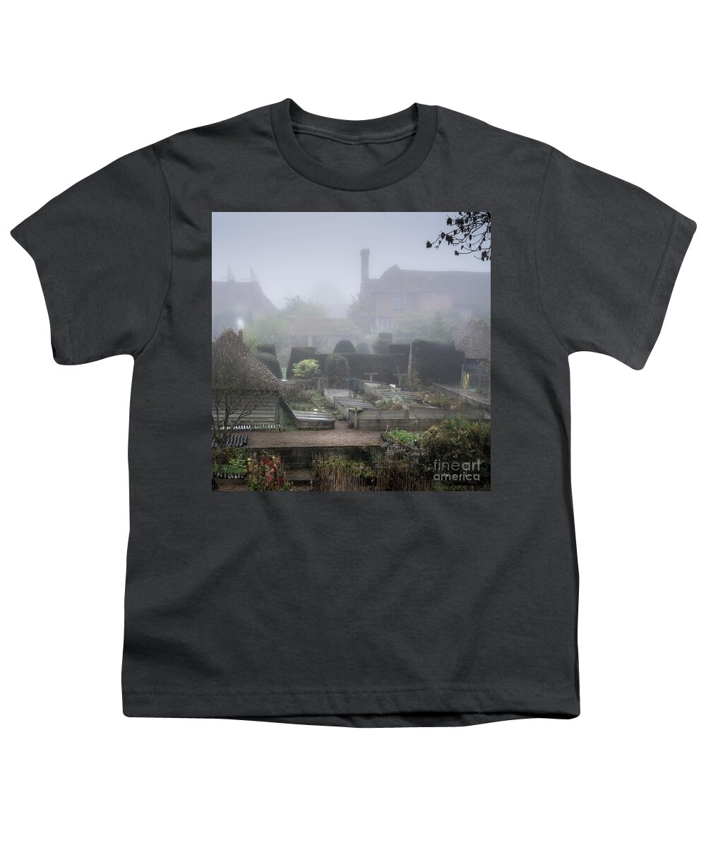 Plants Youth T-Shirt featuring the photograph Misty Garden, Great Dixter by Perry Rodriguez