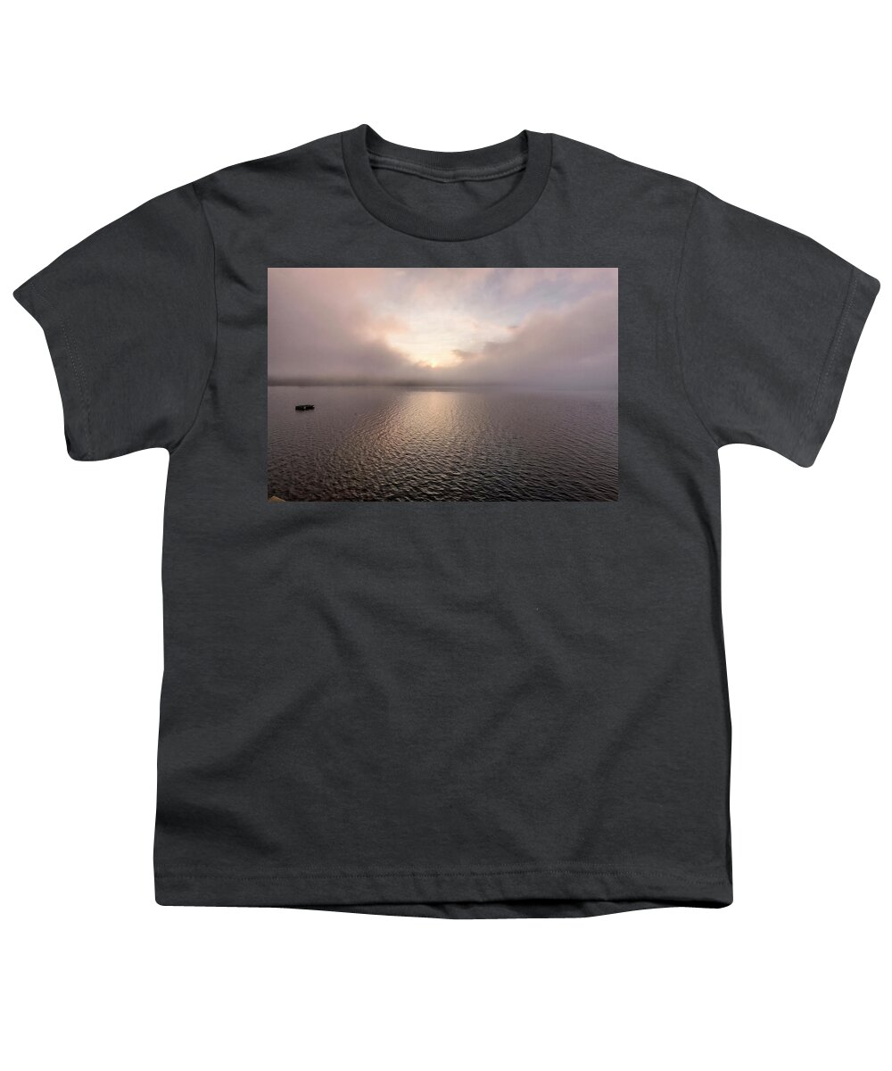 Spofford Lake New Hampshire Youth T-Shirt featuring the photograph Misty Morning II by Tom Singleton