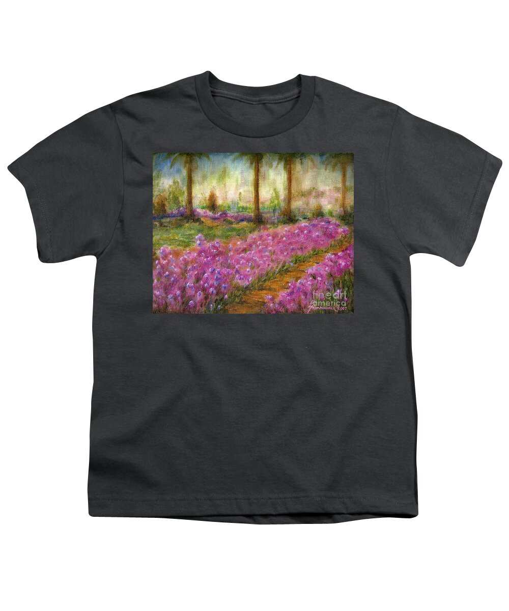 Monet Youth T-Shirt featuring the painting Monet's Garden in Cannes by Jerome Stumphauzer