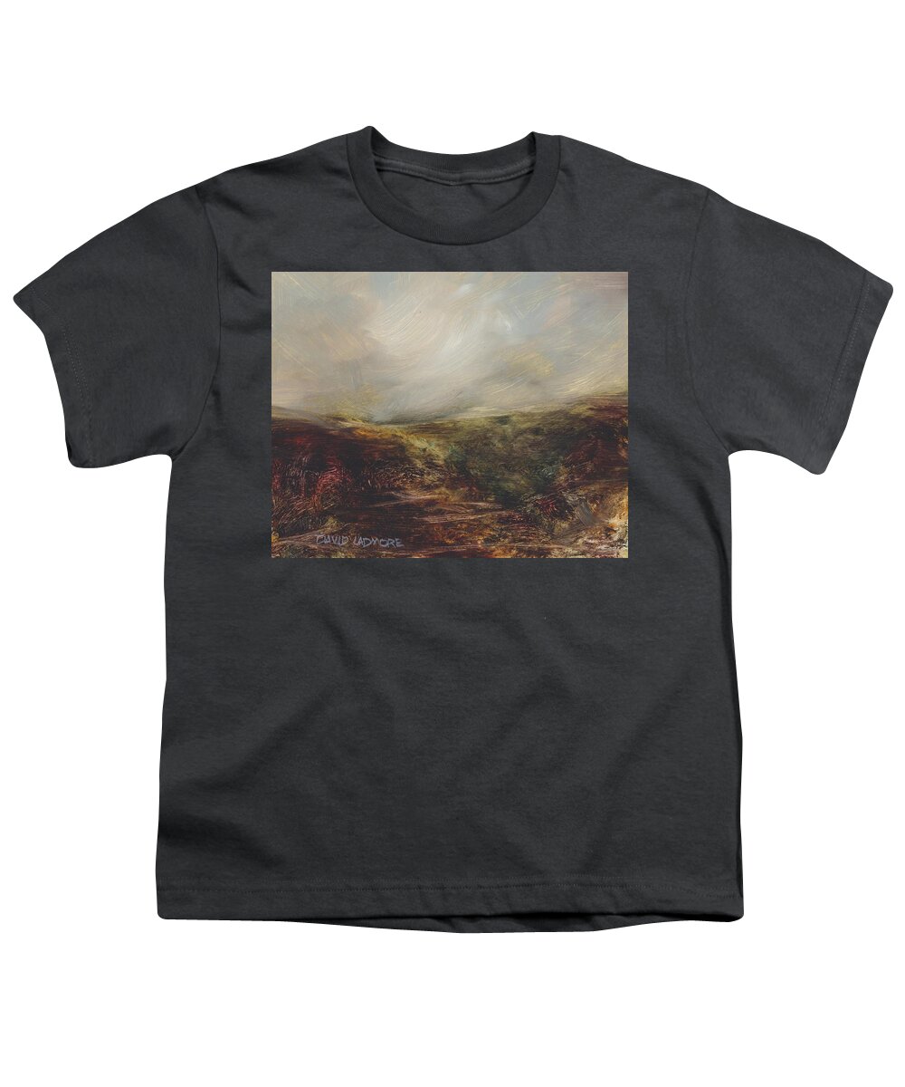 Moorland Youth T-Shirt featuring the painting Moorland 76 by David Ladmore