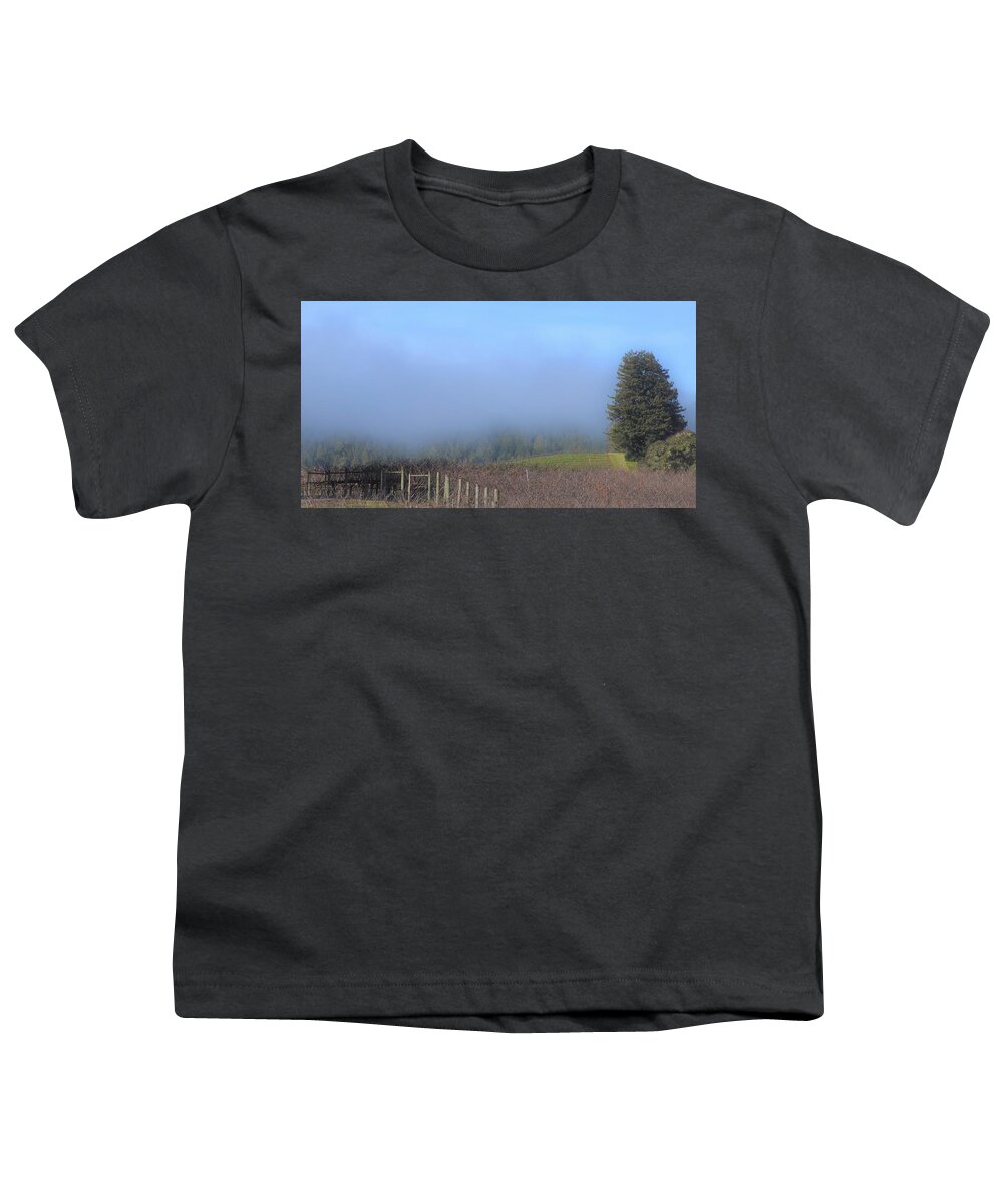 Anderson Valley Youth T-Shirt featuring the photograph Morning at the Vinyard by Lisa Dunn