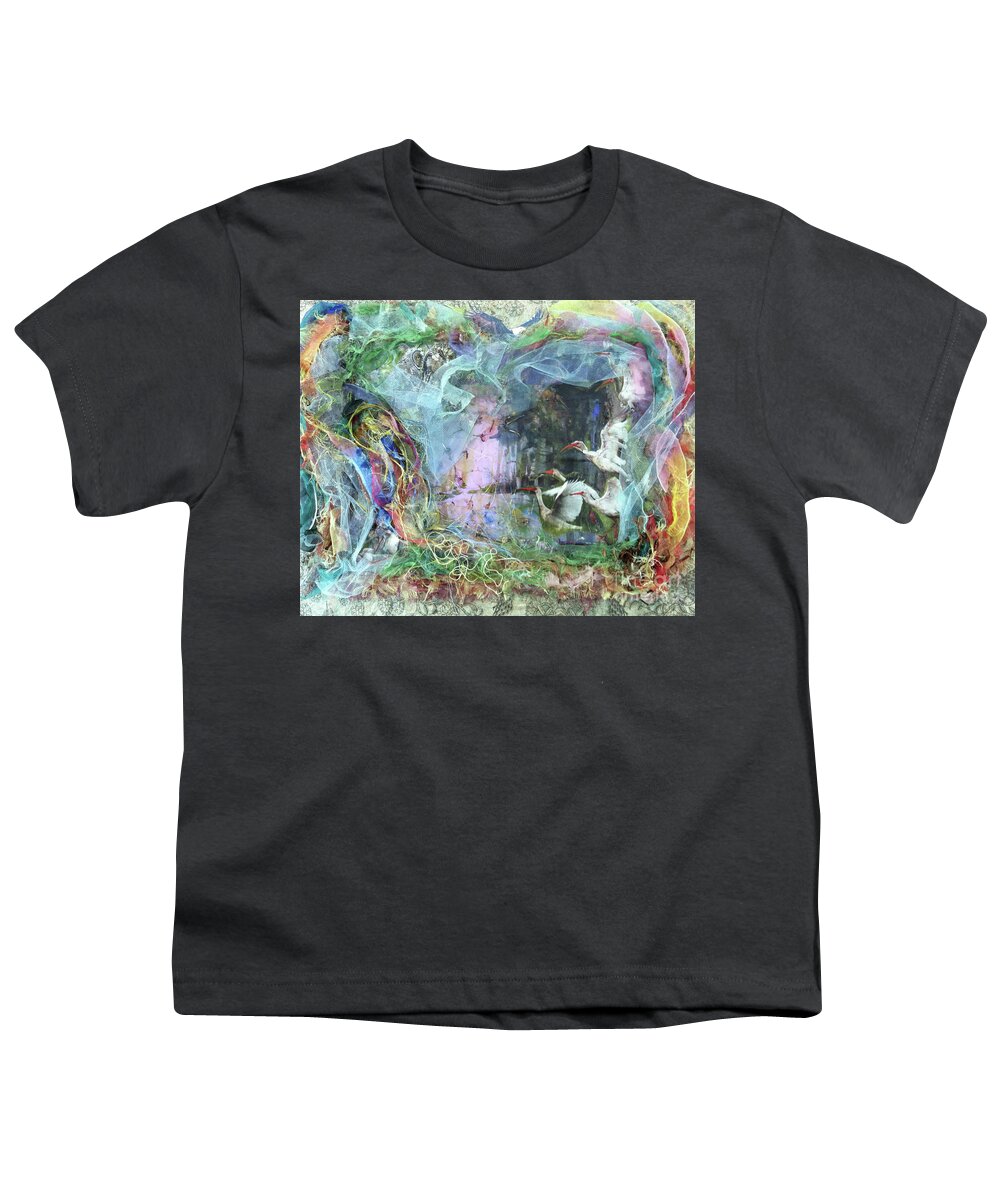 Morning Mist Mifting Youth T-Shirt featuring the painting Morning Mist Lifting - BGMML by Fr Bob Gilroy SJ
